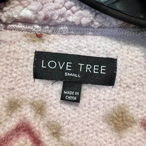 Love Tree Pink Aztec Print Super Plush Pullover 1/4 Zip Top - Picture 7 of 13